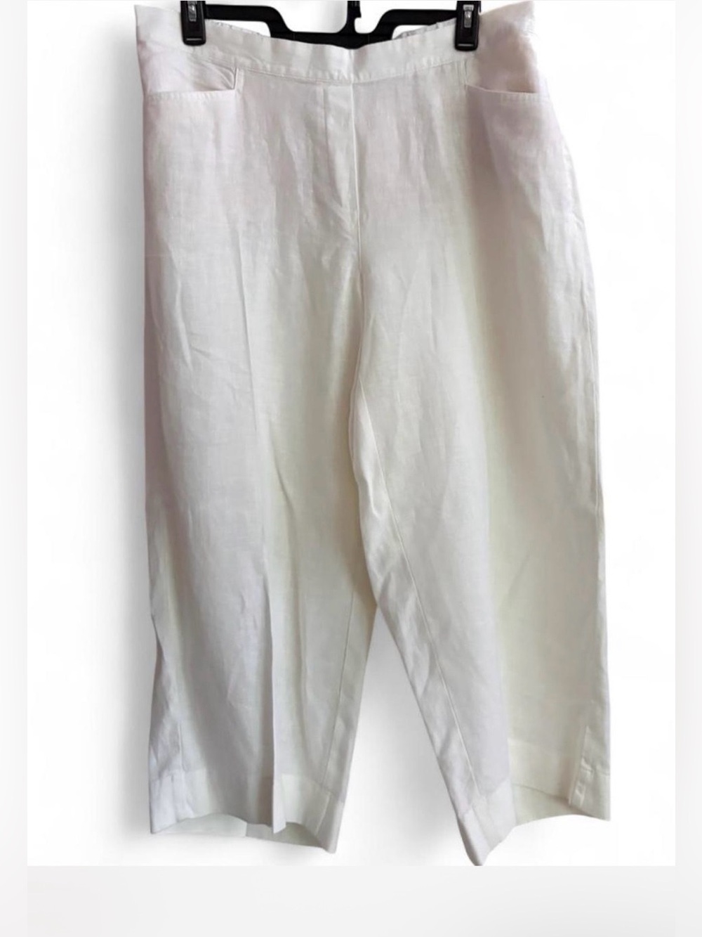 J.Jill Love Linen 100% Linen Off White Ankle Pants 2X Coastal Resort